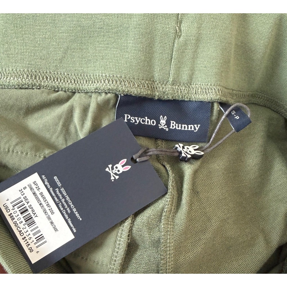 Psycho Bunny Mens Levanzo French Terry Sweatshorts Green Size S NEW B6R578F200 - Picture 2 of 11